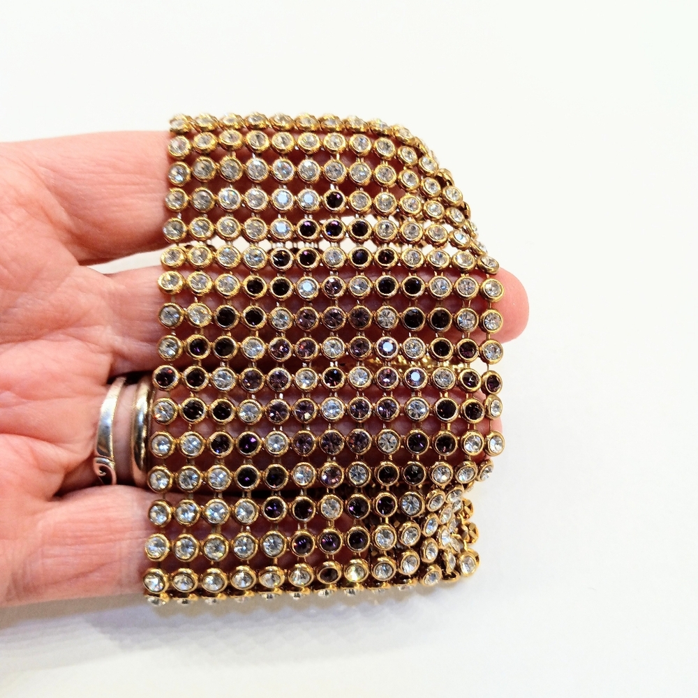 Vintage Sparkling Mesh Rhinestone Bracelet Wide